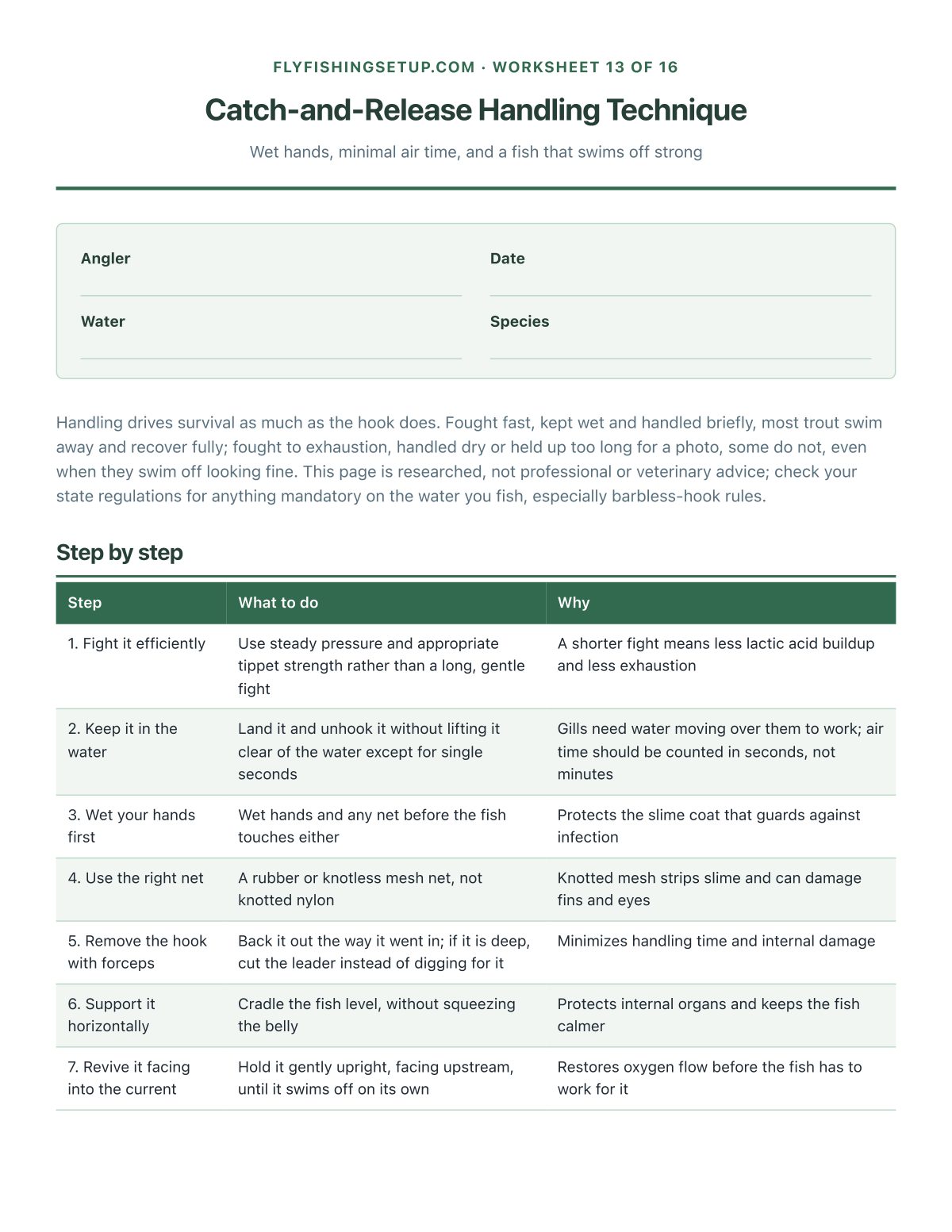 Catch-and-release handling, step by step